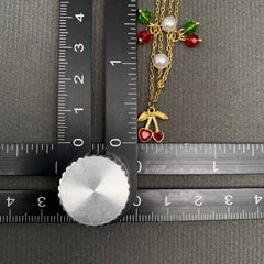Cherry Charm 18K Gold Plated Stainless Steel Anklet - FGS