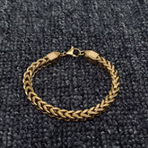 Man Stainless Steel Double Layer Cuban Chain Bracelet -MJ/BC: Steel color / 6mm * 215mm