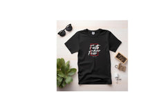 Faith Over Fear red square, custom hand pressed t-shirt, women owned, totes, aprons