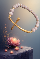 Hammered Cross beaded bracelet