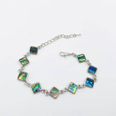 Multi-style Abalone Shell Metal Chain Bracelets: Square