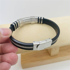 Men's Silicone Titanium Steel Bracelet - MJ/BC: Gold