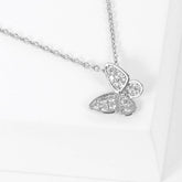 CZ Gold-Dipped Butterfly Necklace: RCR / ONE SIZE