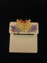 Sterling Silver, Cubic Zirconia Heart Earrings