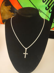 Silver Cross with Cubic zirconia Pendant
