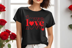 Love, custom hand pressed t-shirt, women owned, totes, aprons