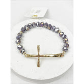 Hammered Cross beaded bracelet