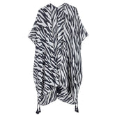 Animal Print Summer Kimono Cover-Up: BLK / One Size