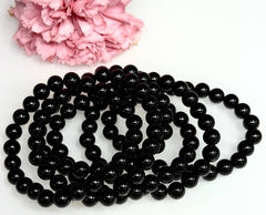 Natural Black Onyx 8mm Crystal Healing Stretch Bracelet 7.5"