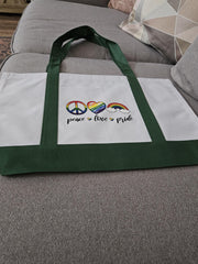 Peace, Love, and Pride Tote