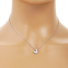 CZ Gold-Dipped Butterfly Necklace: RCR / ONE SIZE