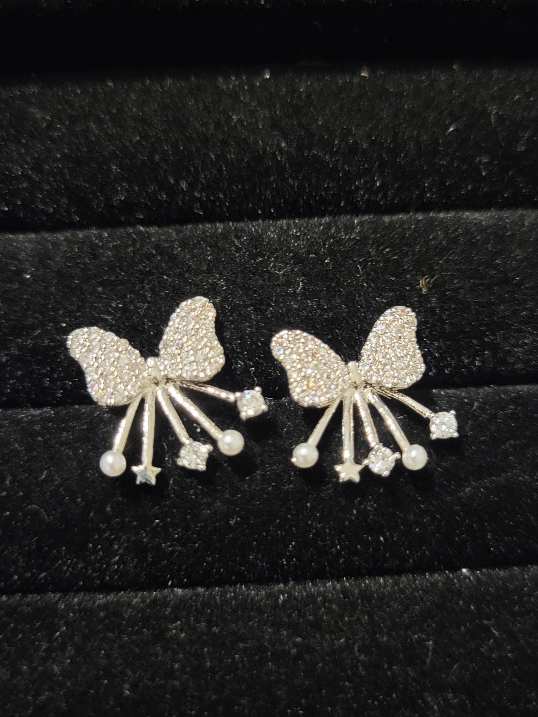 Silver or Gold Bow Earrings