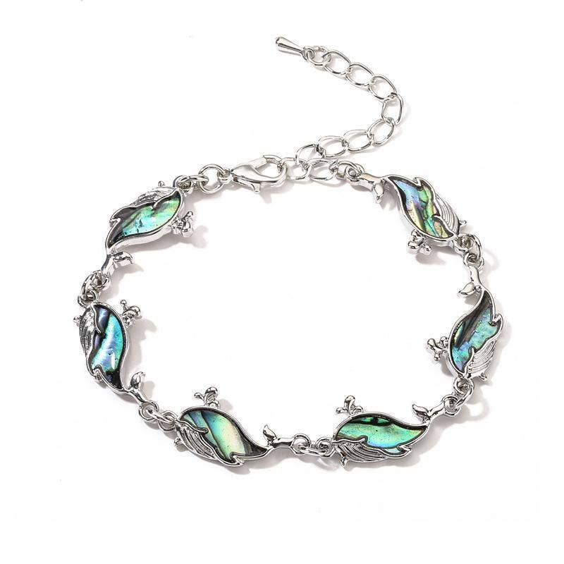 Multi-style Abalone Shell Metal Chain Bracelets: Square