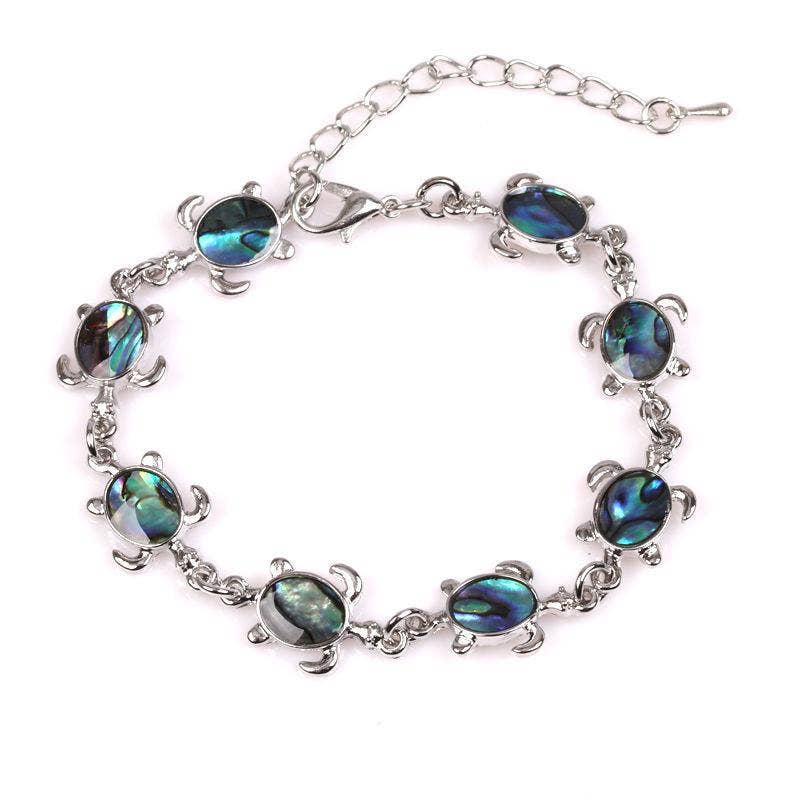Multi-style Abalone Shell Metal Chain Bracelets: Square