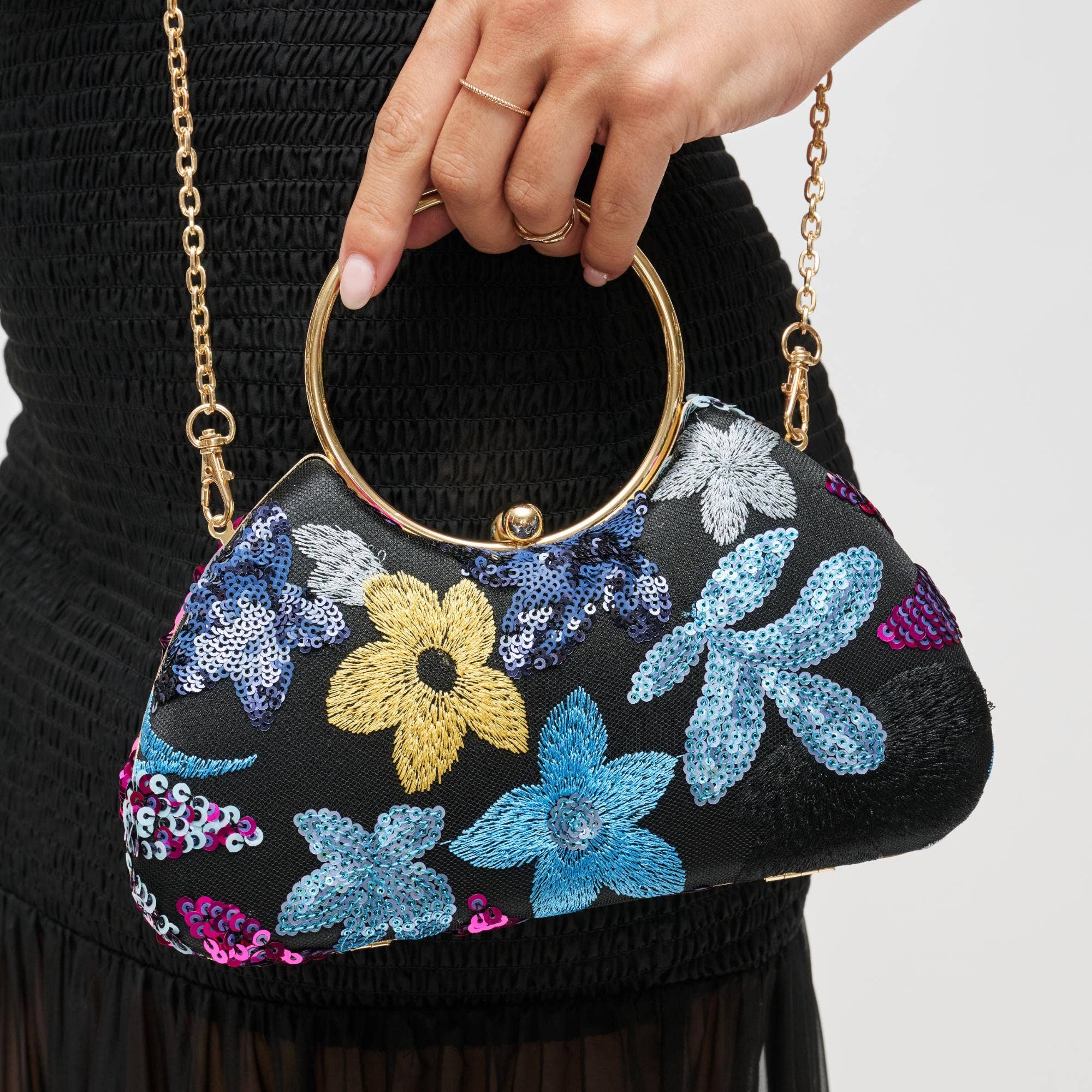 Phoebe Evening Bag: Black Multi