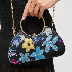 Phoebe Evening Bag: Black Multi