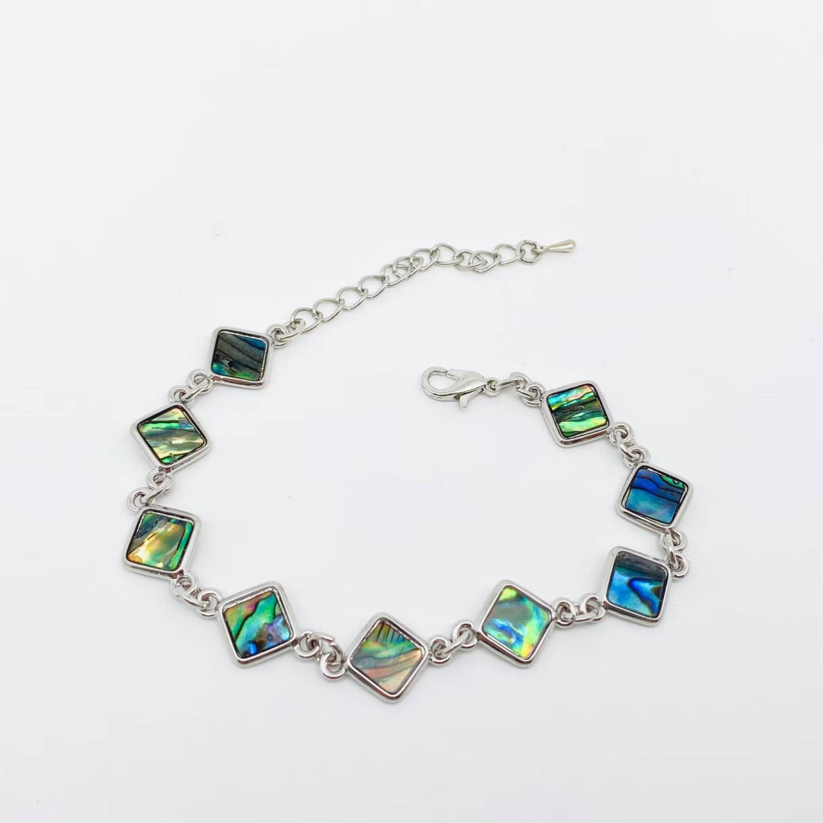 Multi-style Abalone Shell Metal Chain Bracelets: Square