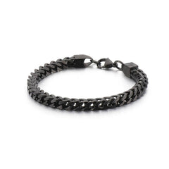 Man Stainless Steel Double Layer Cuban Chain Bracelet -MJ/BC: Steel color / 6mm * 215mm