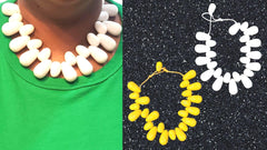 Flintstone Inspired Necklace Beaded, Fashion Jewelry