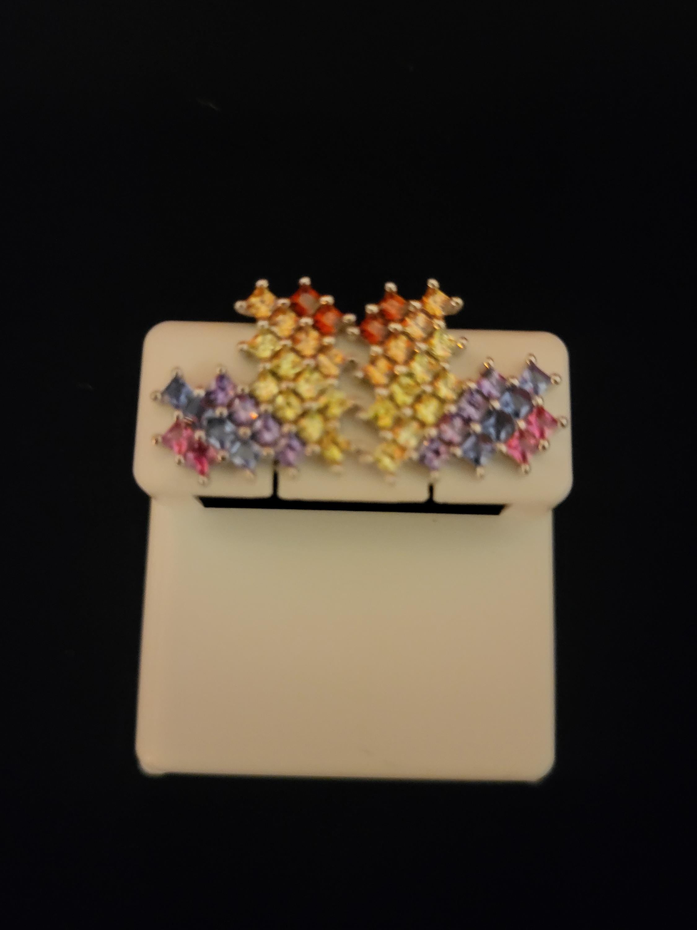 Sterling Silver, Cubic Zirconia Heart Earrings