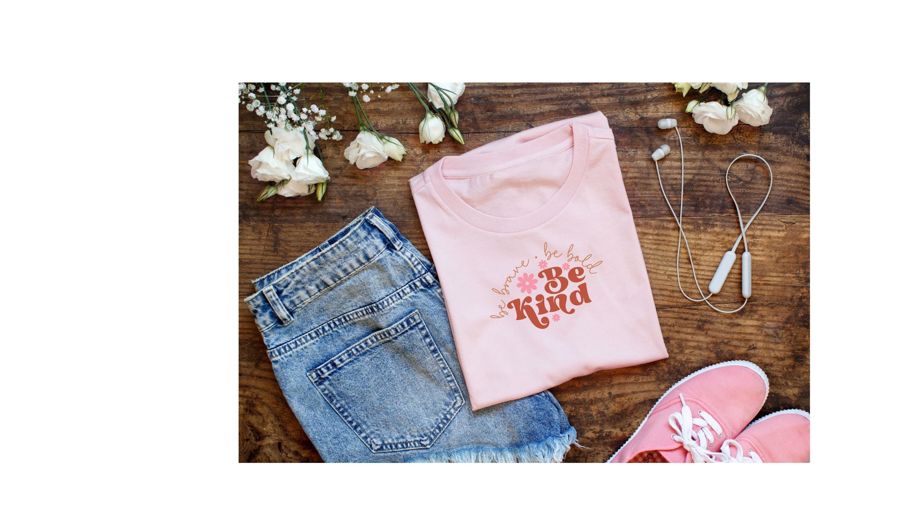 Be Kind, custom hand pressed t-shirt, women owned, totes, aprons