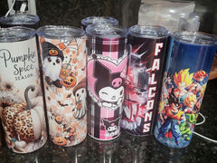 20 oz Tumbler, Multi Design with Double Wall, lid and straw