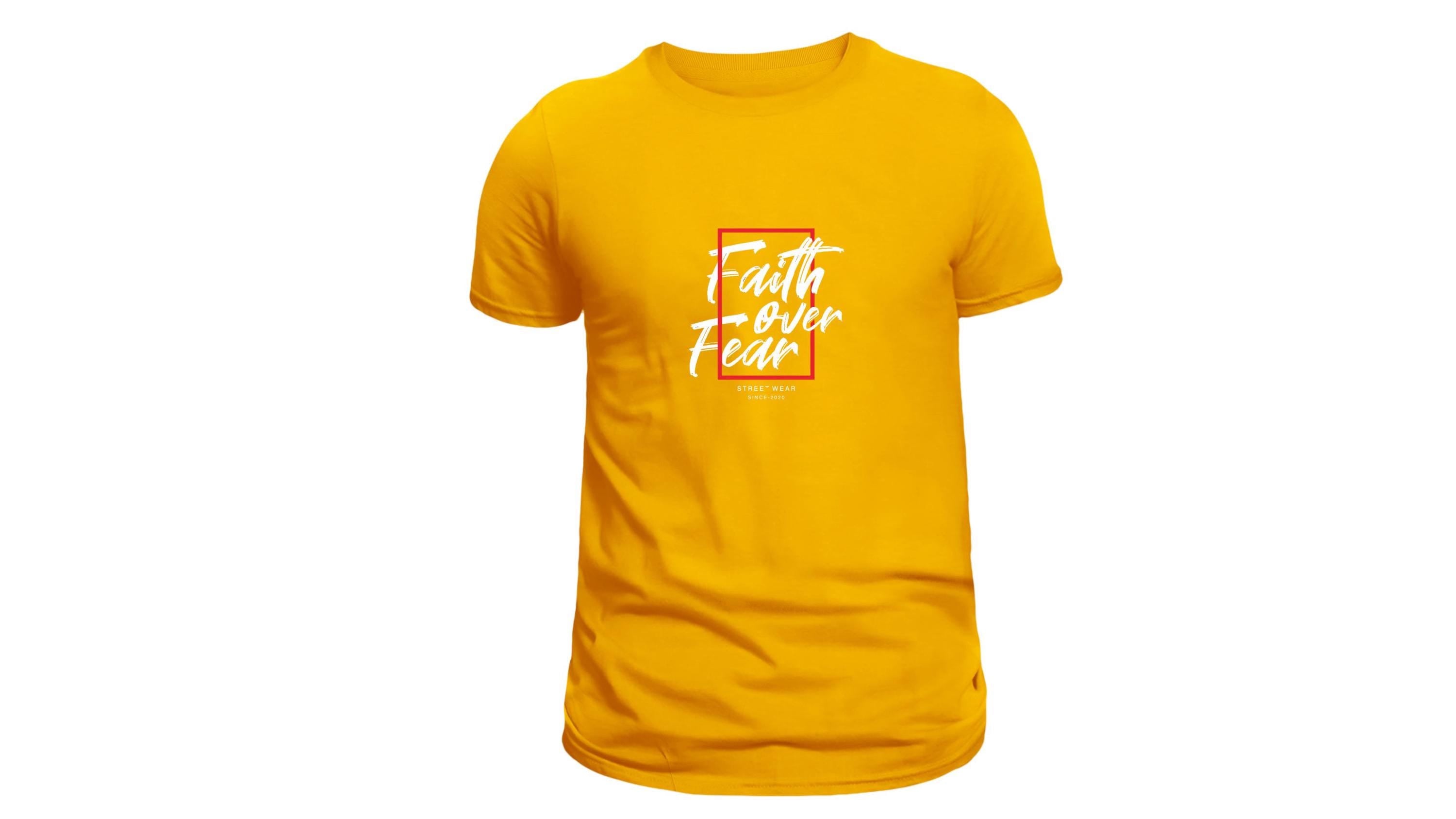 Faith Over Fear red square, custom hand pressed t-shirt, women owned, totes, aprons