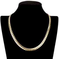 18 INCH, 8mm Stainless Steel Metal Chain Necklace: Rhodium