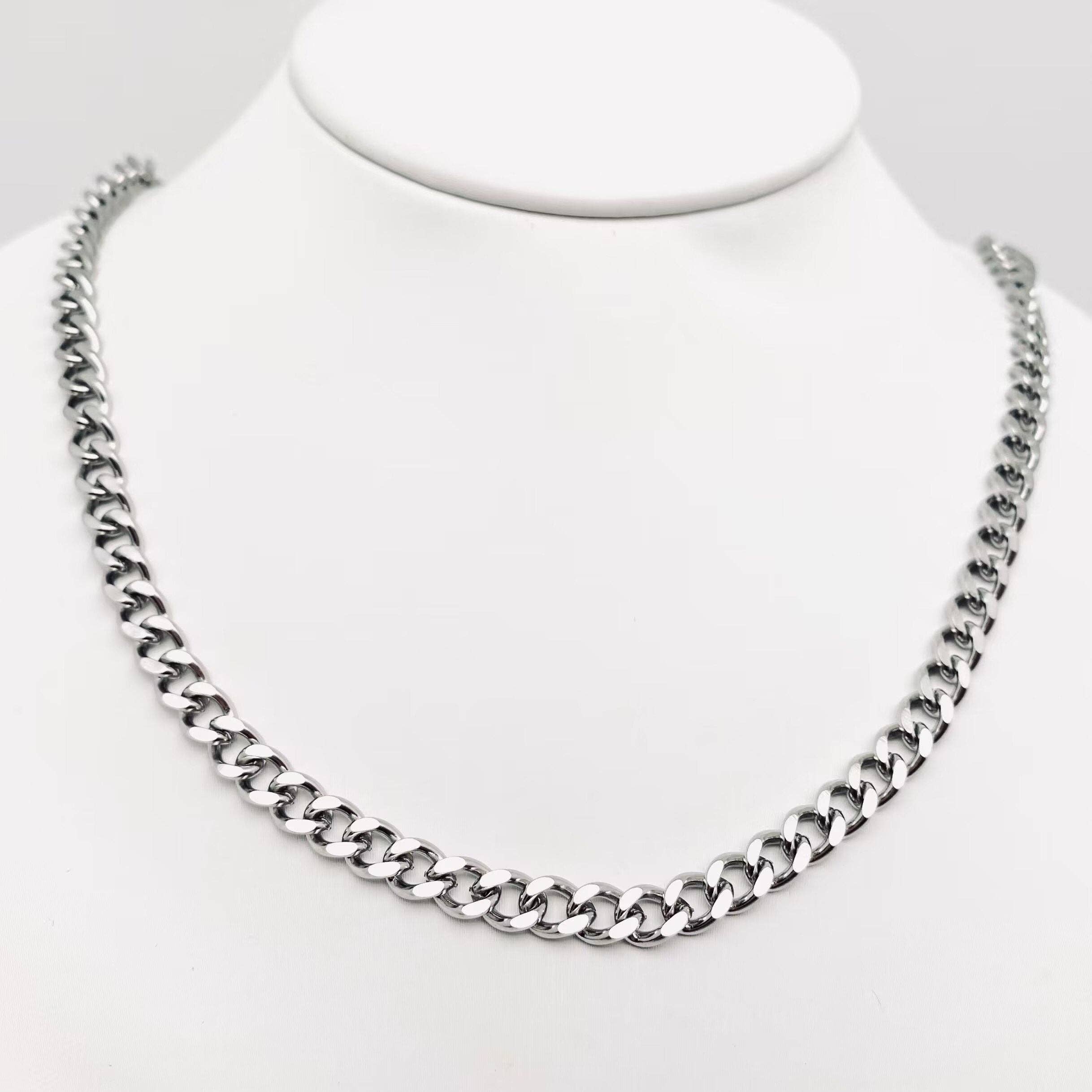 Stainless Steel Men's Necklace Woven Chain: 5MM wide and 60CM long