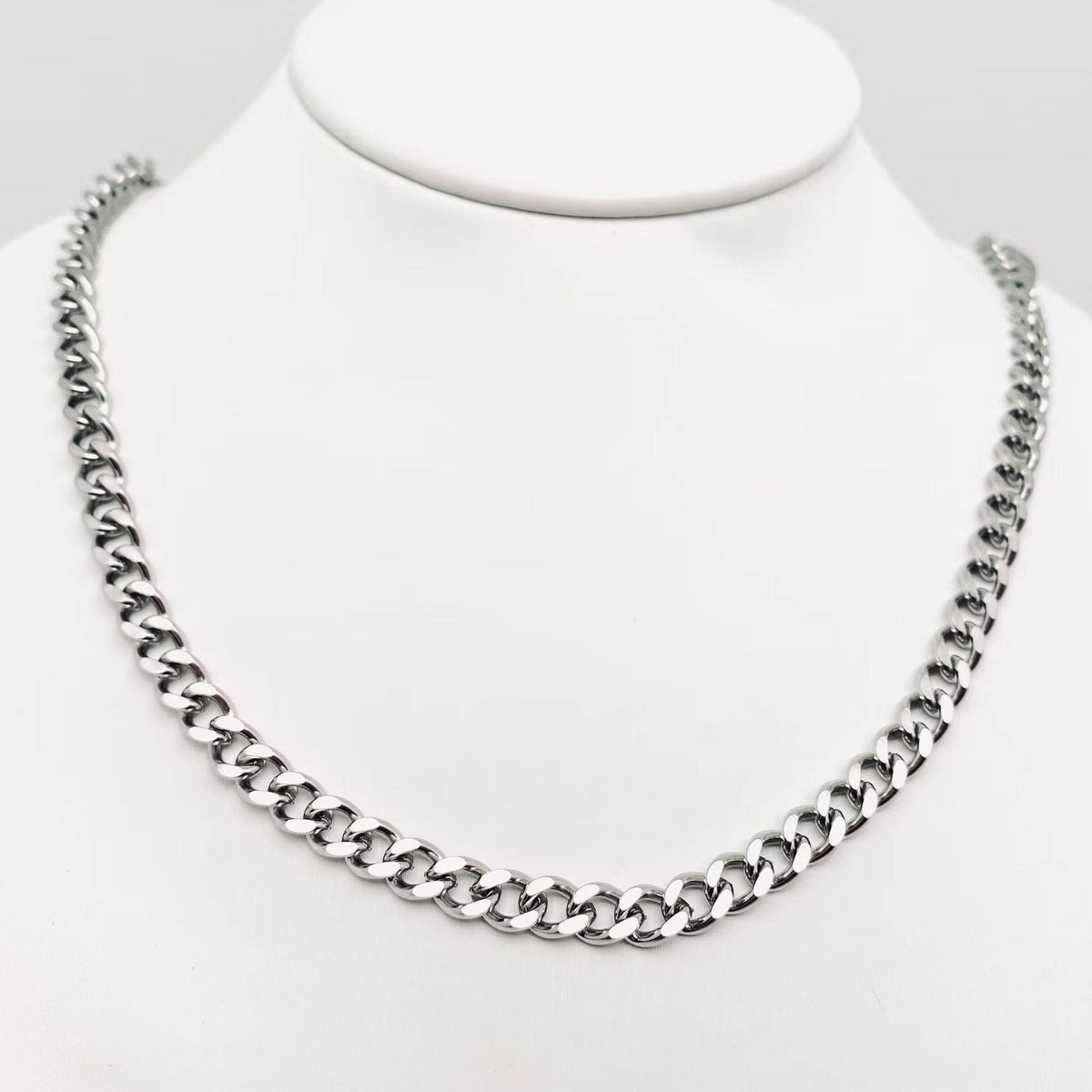 Stainless Steel Men's Necklace Woven Chain: 5MM wide and 60CM long