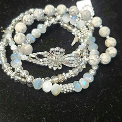 Multi-Colored Beaded Bracelet Sets: Gold & Silver Accents