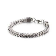 Man Stainless Steel Double Layer Cuban Chain Bracelet -MJ/BC: Steel color / 6mm * 215mm
