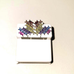 Sterling Silver, Cubic Zirconia Heart Earrings