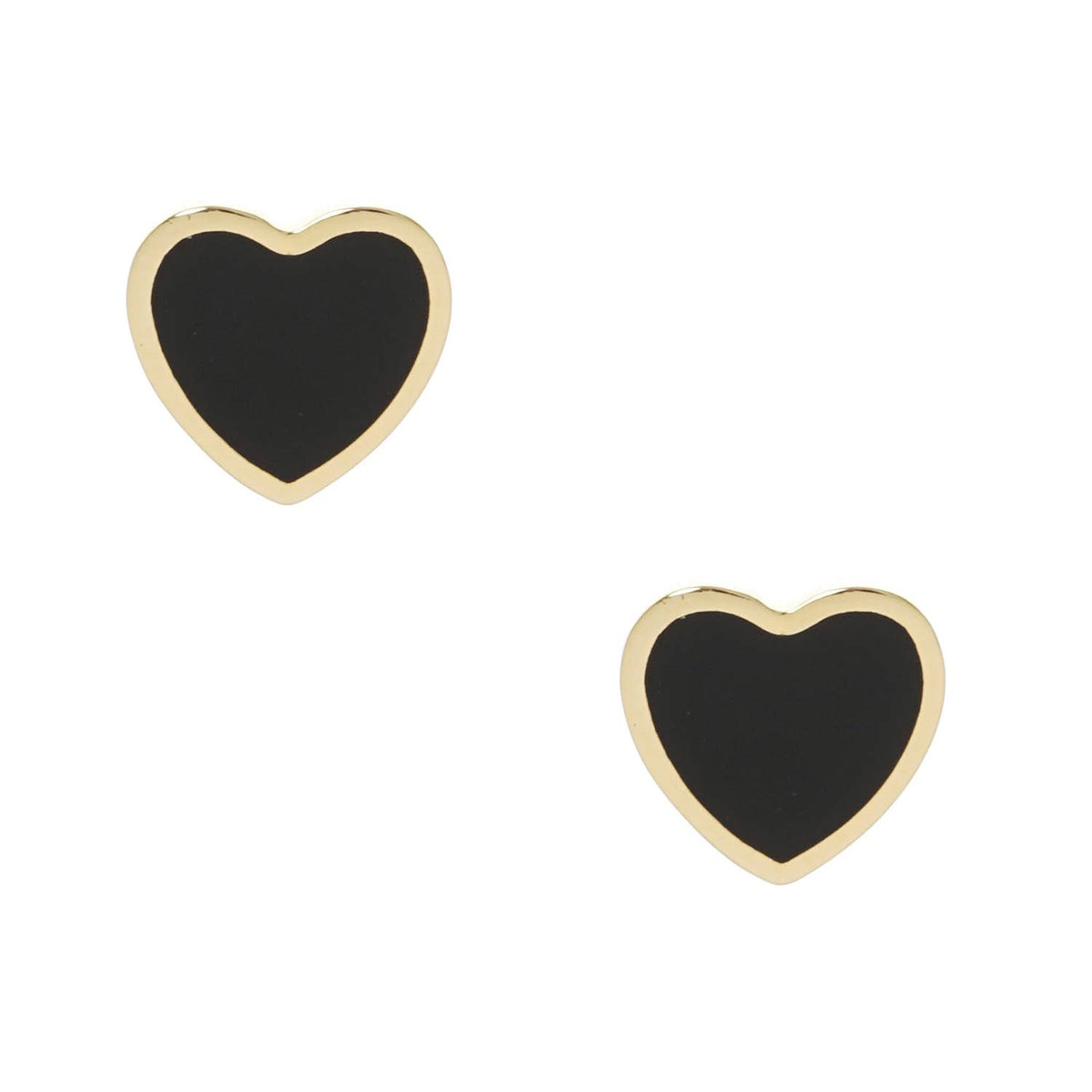Heart Gold Dipped Post Earrings: GBK / ONE SIZE