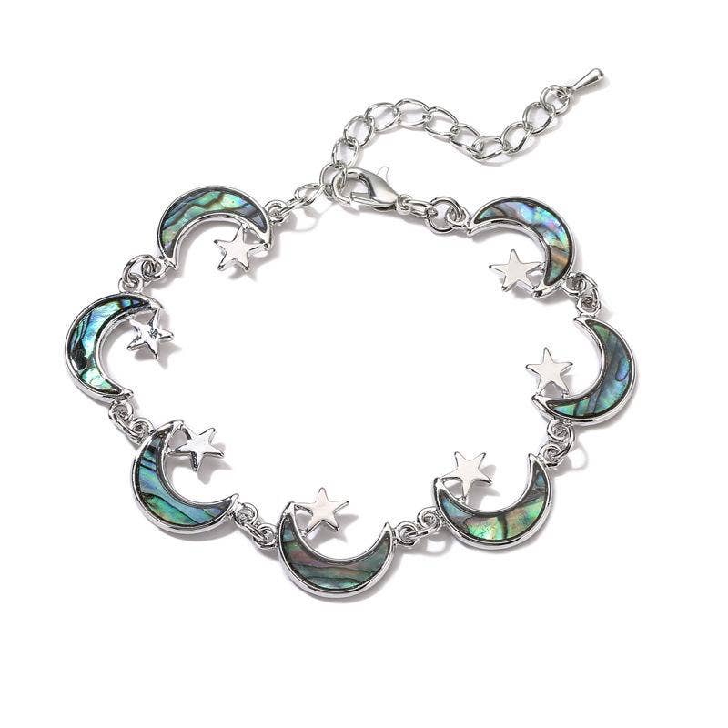 Multi-style Abalone Shell Metal Chain Bracelets: Square