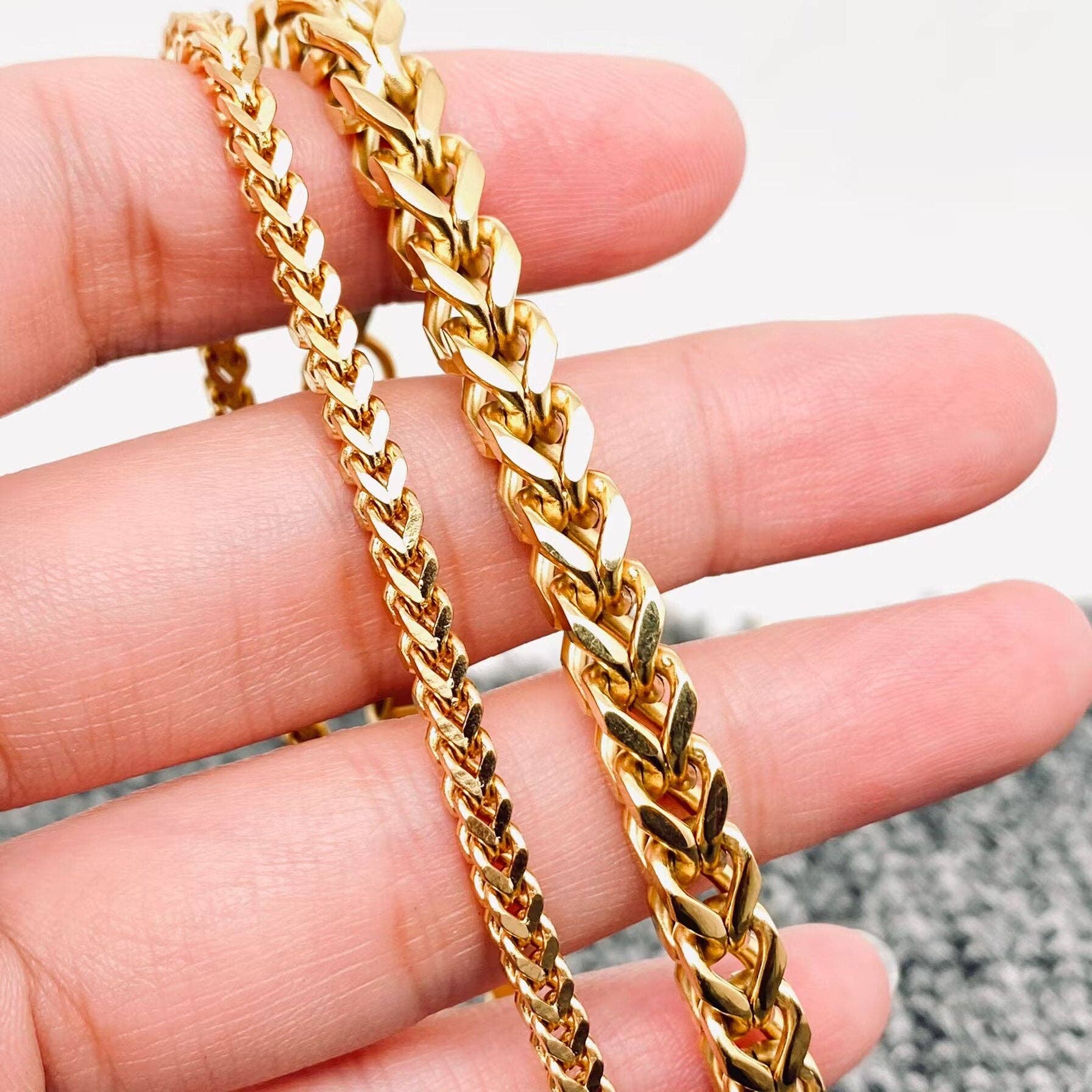 Man Stainless Steel Double Layer Cuban Chain Bracelet -MJ/BC: Steel color / 3mm * 20mm