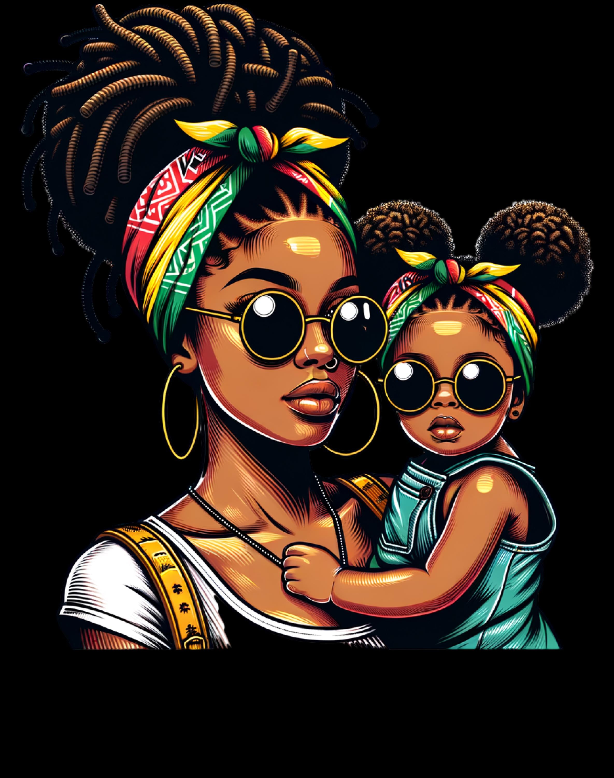 Mom and Daughter, Custom hand pressed T-shirts