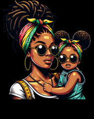 Mom and Daughter, Custom hand pressed T-shirts