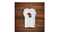 Hand of Africa, custom hand pressed t-shirt, women owned