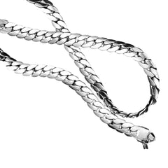 18 INCH, 8mm Stainless Steel Metal Chain Necklace: Rhodium