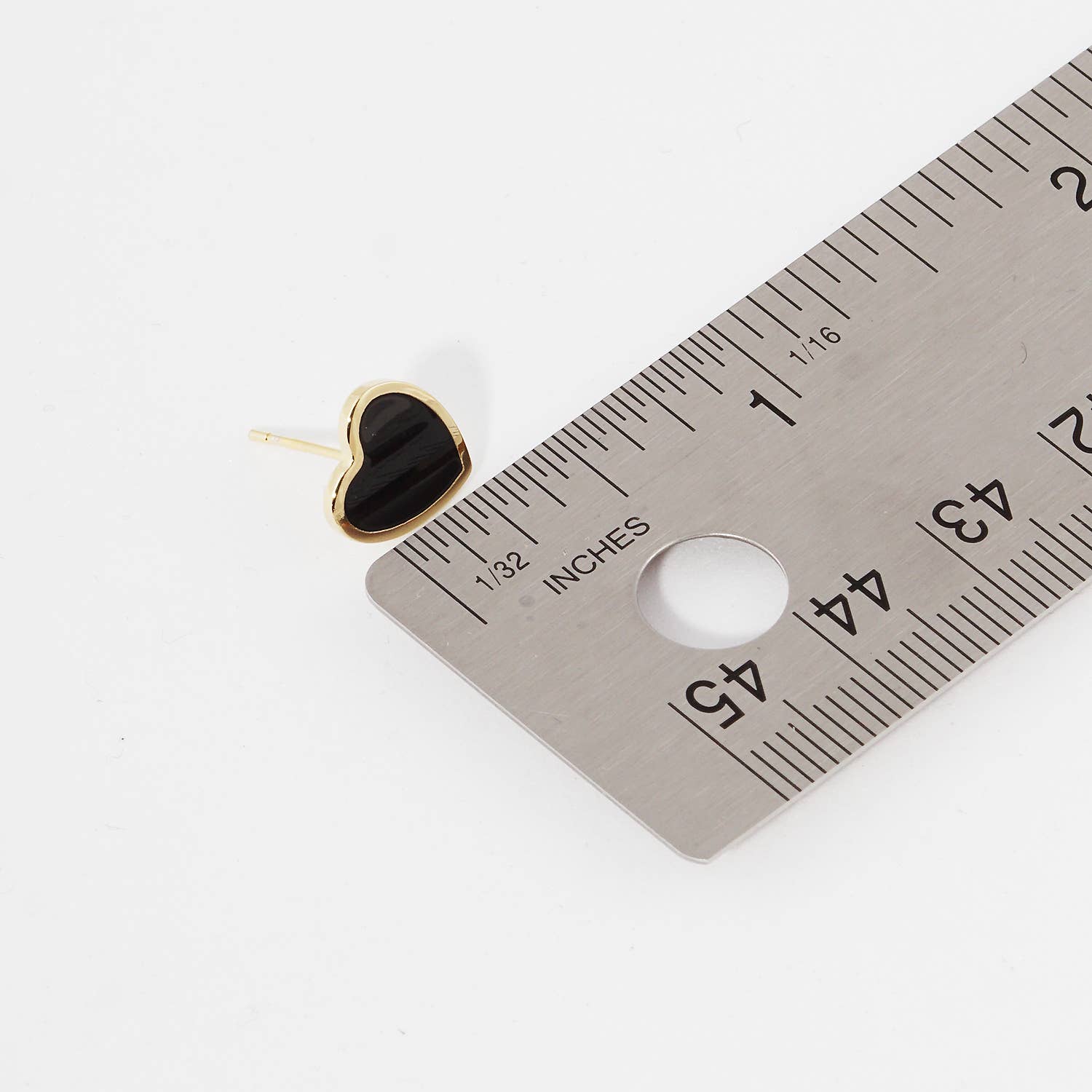 Heart Gold Dipped Post Earrings: GBK / ONE SIZE