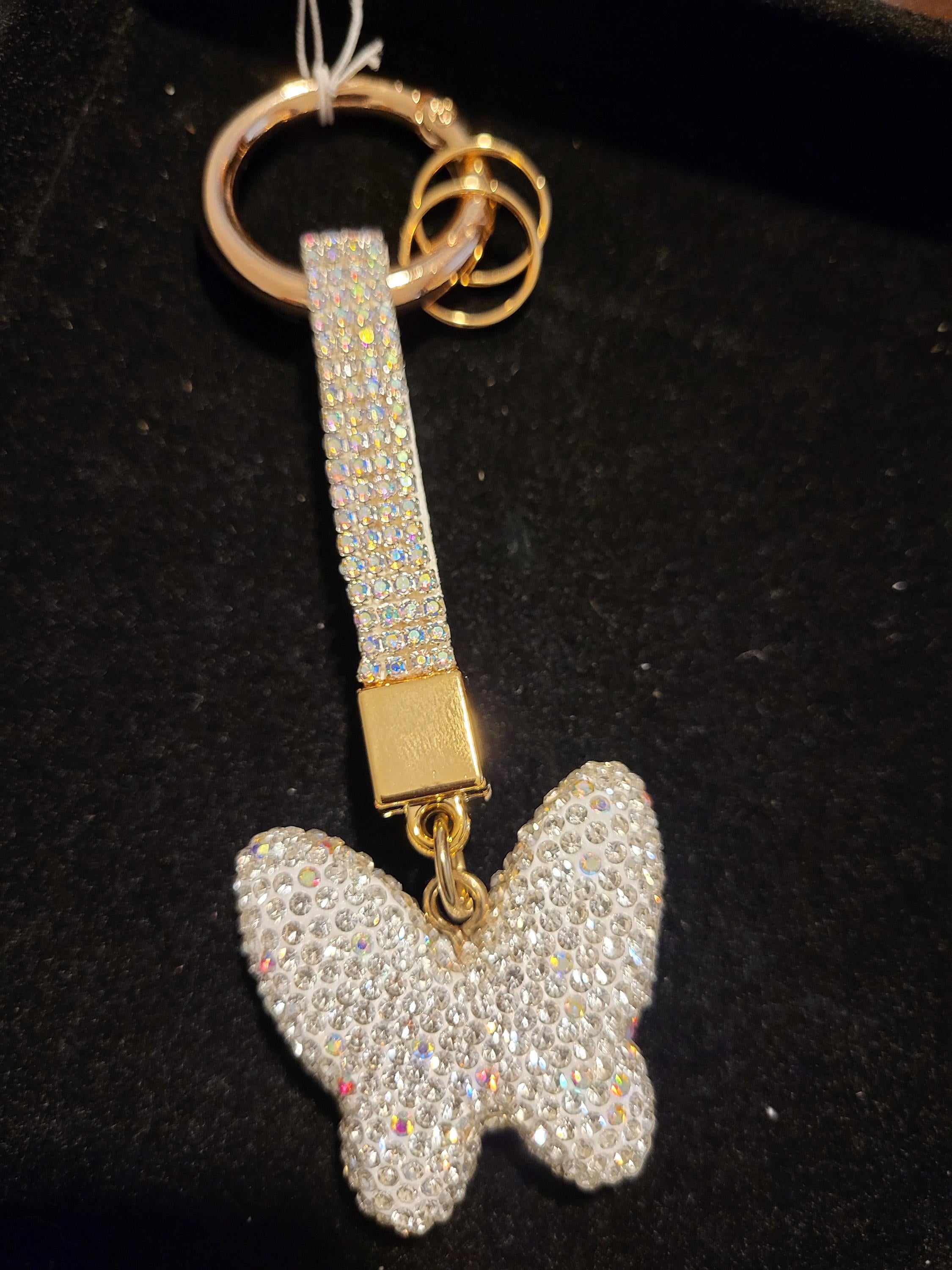 Cubic Zirconia Purse Charm Keychain