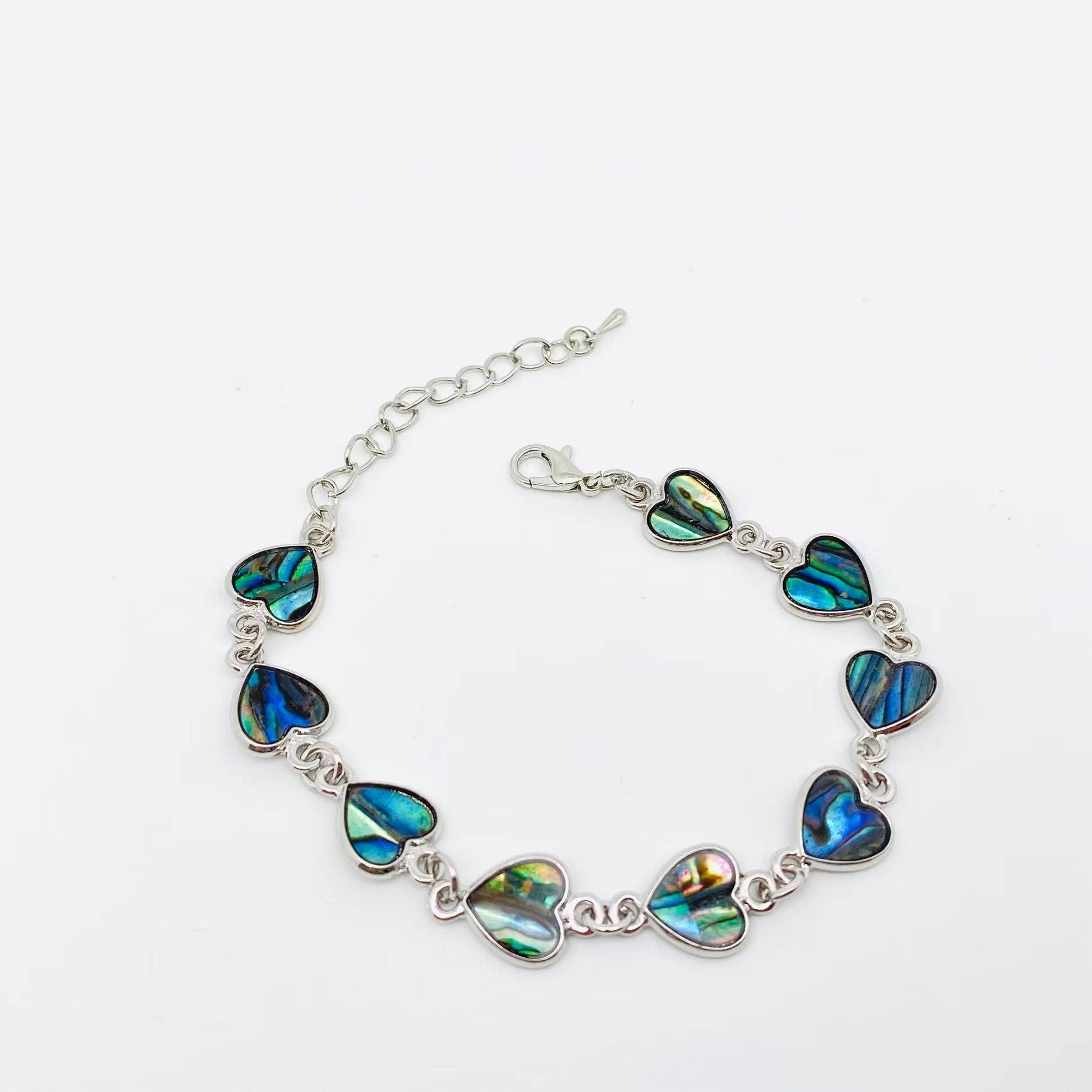 Multi-style Abalone Shell Metal Chain Bracelets: Square