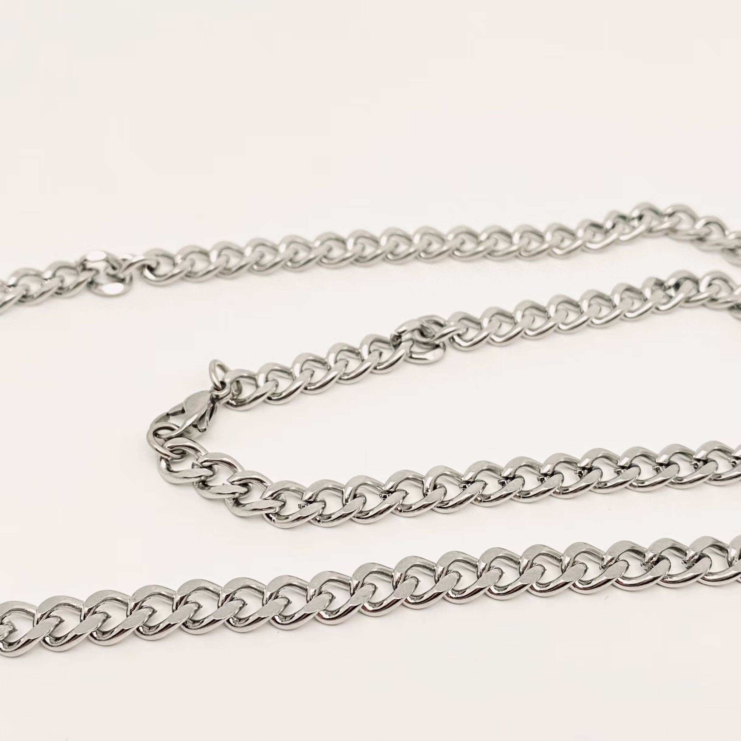 Stainless Steel Men's Necklace Woven Chain: 5MM wide and 60CM long