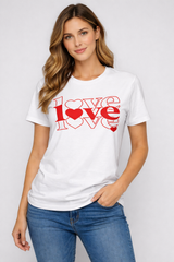 LOVE, custom hand pressed t-shirt
