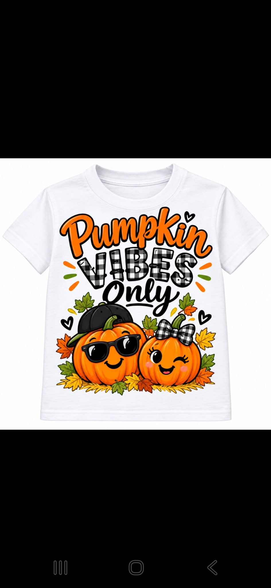 Pumpkin Vibes Only Kid Tshirt 🎃