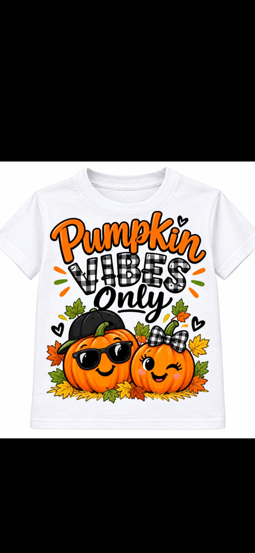 Pumpkin Vibes Only Kid Tshirt 🎃