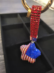 Cubic Zirconia Purse Charm Keychain